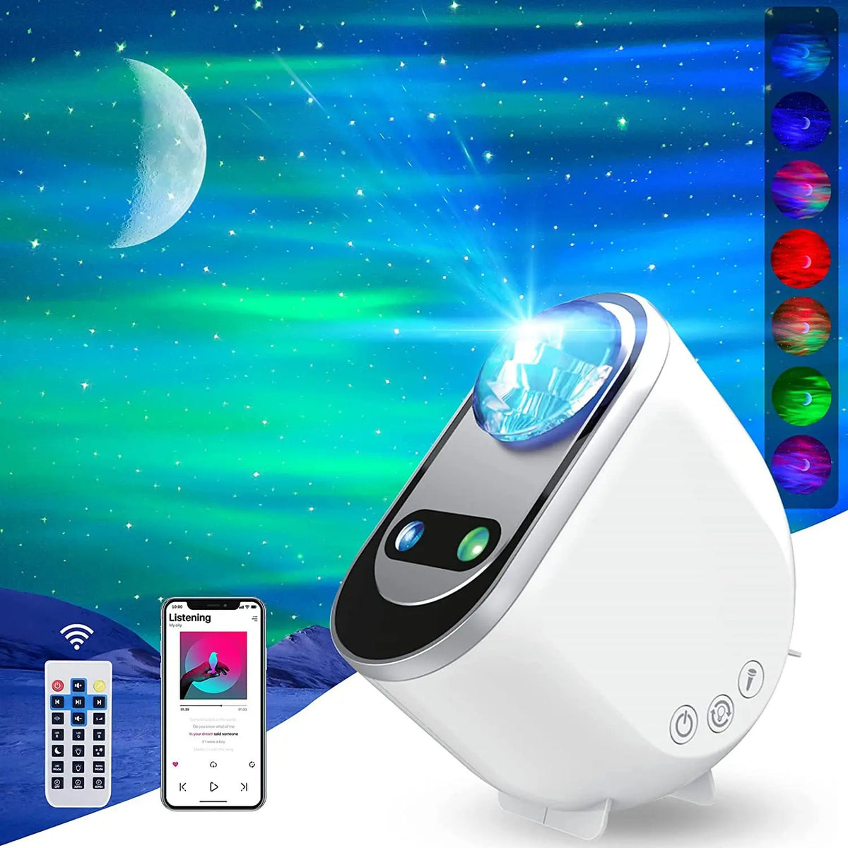 Galaxy Projector Nachtlamp met Bluetooth Speaker | Sterrenhemel LED