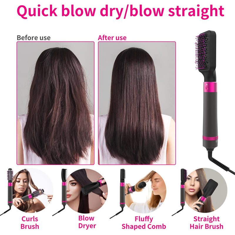 Professionele 5-in-1 Haarstyler – Drogen, Stijlen & Krullen in één