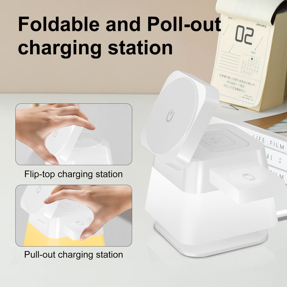 Unidock 4 In 1 Draadloos oplaadstation