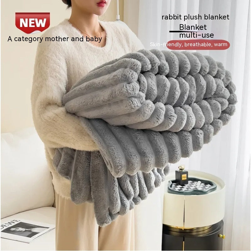Luxe Bubble Faux Konijnenbont Deken | Dubbelzijdig | 8 Kleuren