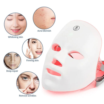 7-in-1 LED Lichttherapie Gezichtsmasker | Draadloos Anti-Aging & Skincare Masker