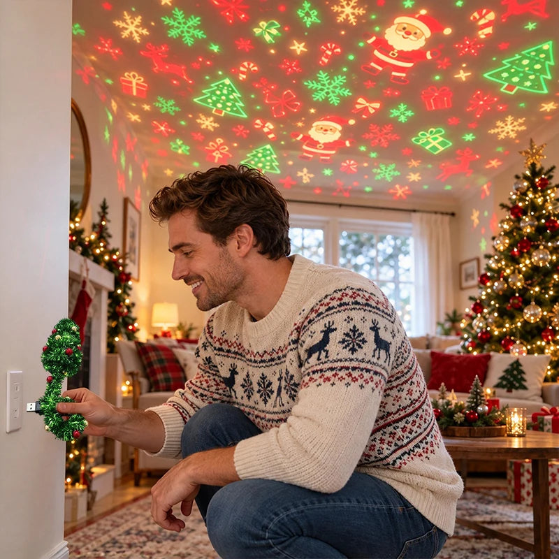 Flexibele USB Kerstboom Projector & Sfeerverlichting voor Binnen