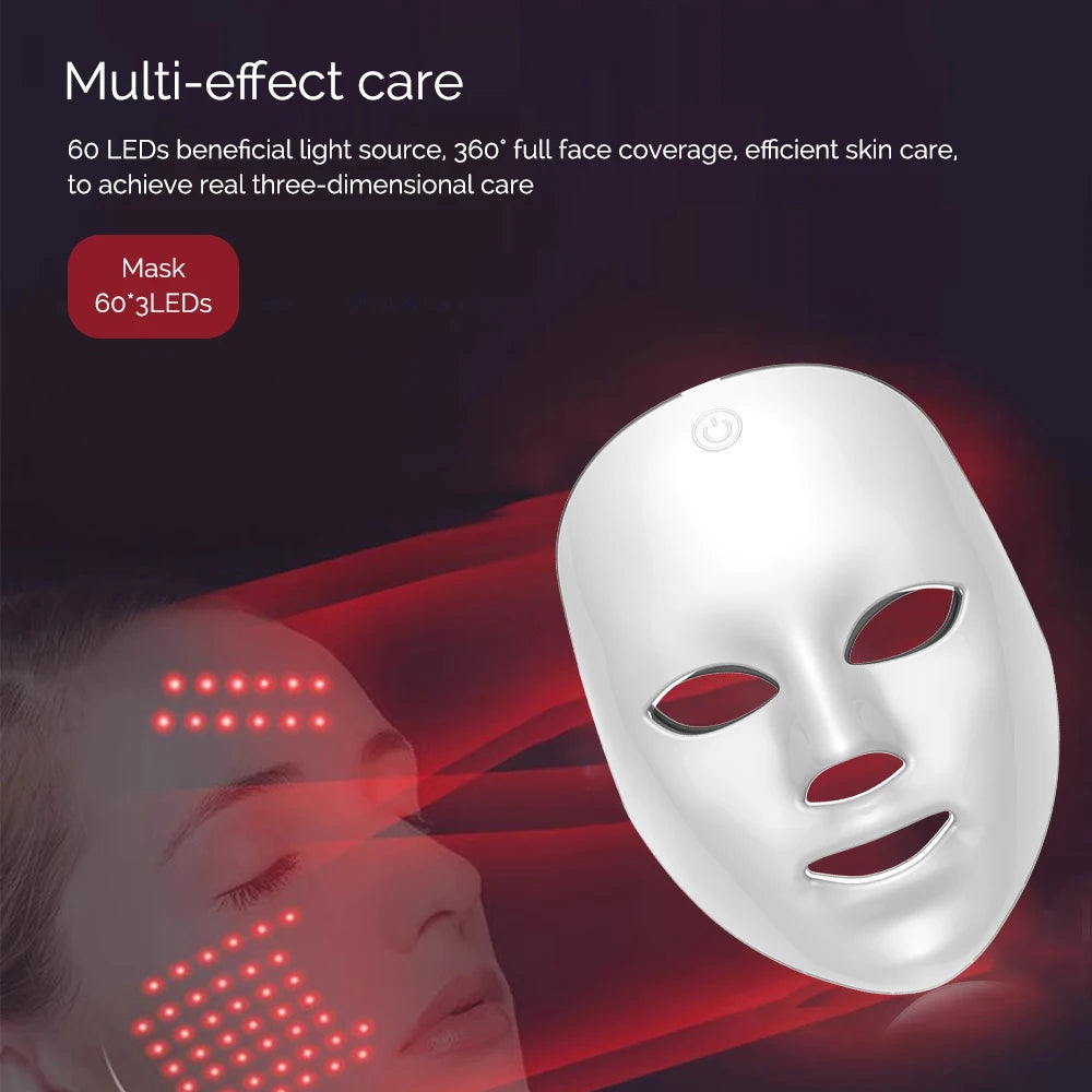 7-in-1 LED Lichttherapie Gezichtsmasker | Draadloos Anti-Aging & Skincare Masker
