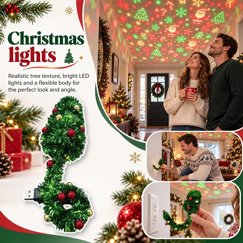 Flexibele USB Kerstboom Projector & Sfeerverlichting voor Binnen
