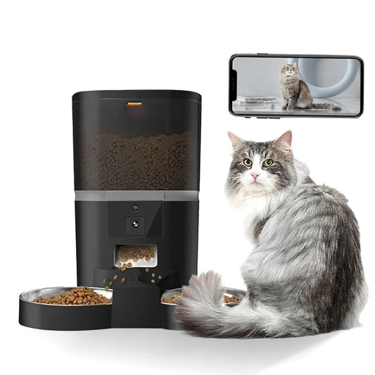 Smart Automatische Voerbak met Camera en App – WiFi Voederautomaat voor Katten en Honden