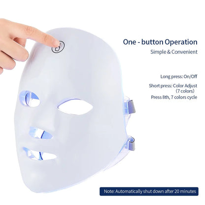 7-in-1 LED Lichttherapie Gezichtsmasker | Draadloos Anti-Aging & Skincare Masker