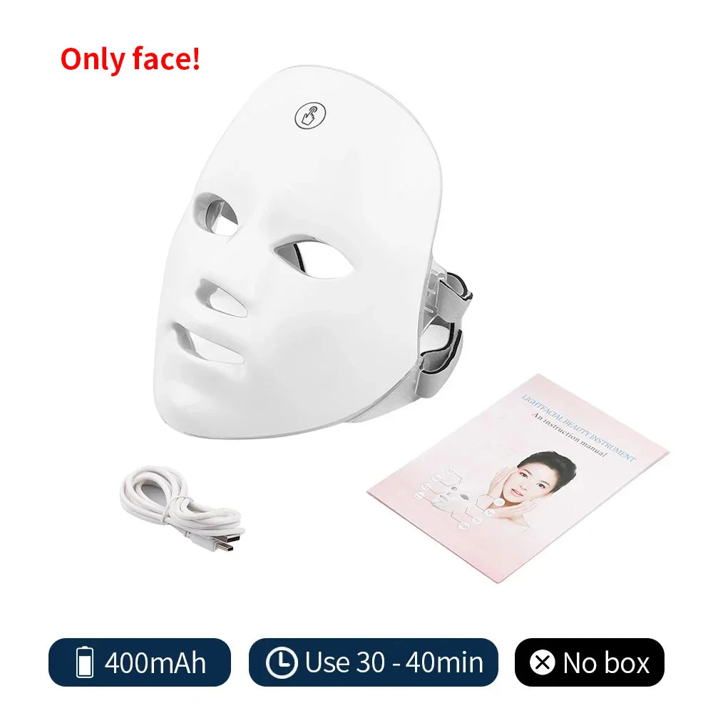 7-in-1 LED Lichttherapie Gezichtsmasker | Draadloos Anti-Aging & Skincare Masker