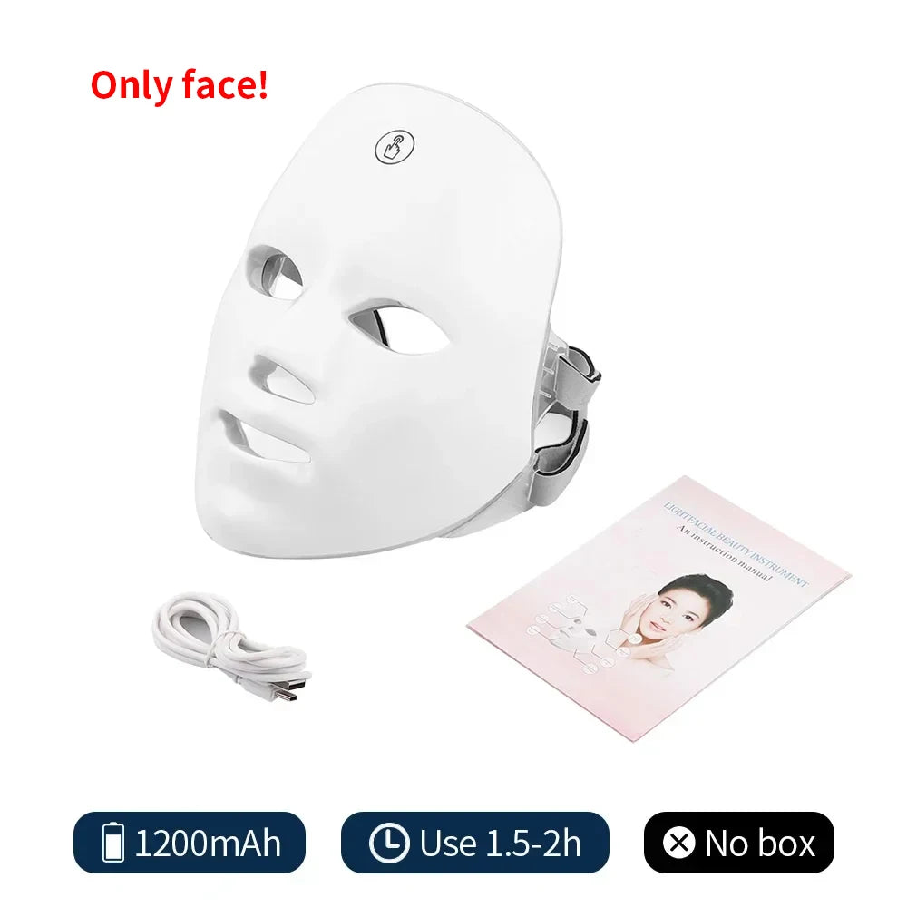 7-in-1 LED Lichttherapie Gezichtsmasker | Draadloos Anti-Aging & Skincare Masker