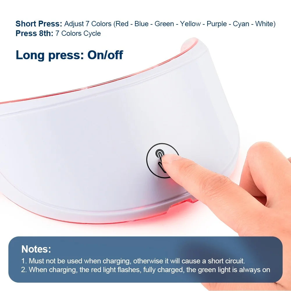 7-in-1 LED Lichttherapie Gezichtsmasker | Draadloos Anti-Aging & Skincare Masker