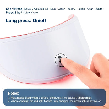 7-in-1 LED Lichttherapie Gezichtsmasker | Draadloos Anti-Aging & Skincare Masker