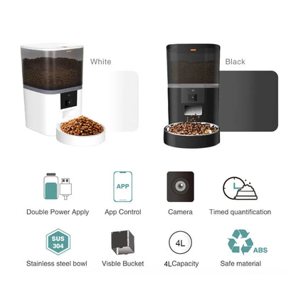 Smart Automatische Voerbak met Camera en App – WiFi Voederautomaat voor Katten en Honden