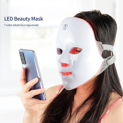 7-in-1 LED Lichttherapie Gezichtsmasker | Draadloos Anti-Aging & Skincare Masker