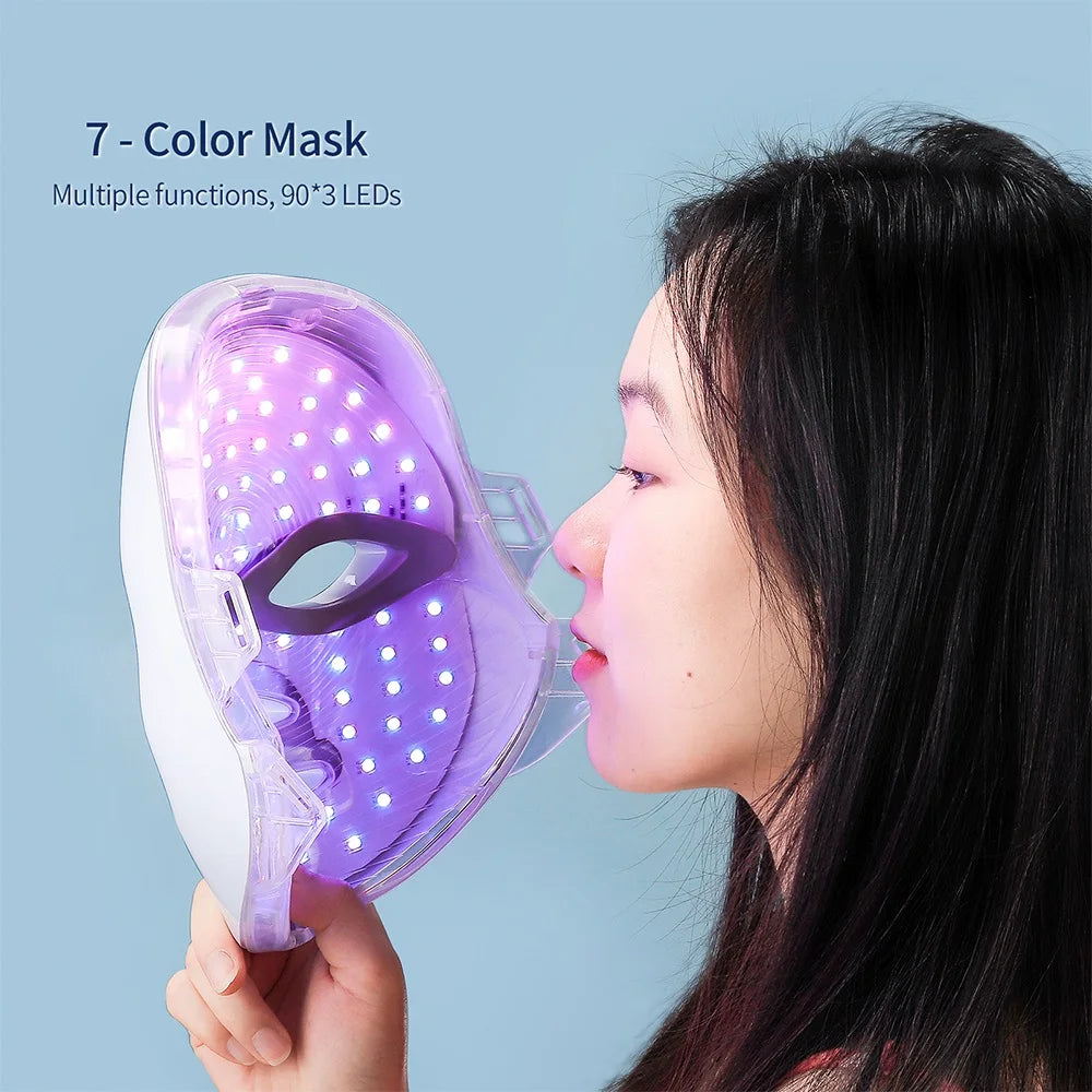 7-in-1 LED Lichttherapie Gezichtsmasker | Draadloos Anti-Aging & Skincare Masker