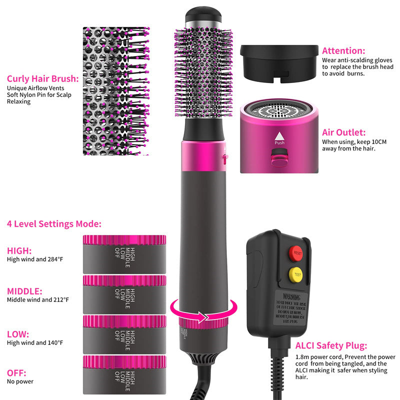 Professionele 5-in-1 Haarstyler – Drogen, Stijlen & Krullen in één