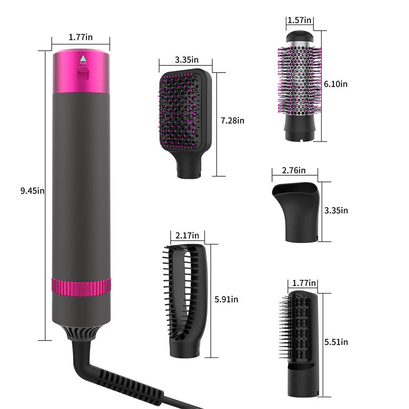 Professionele 5-in-1 Haarstyler – Drogen, Stijlen & Krullen in één
