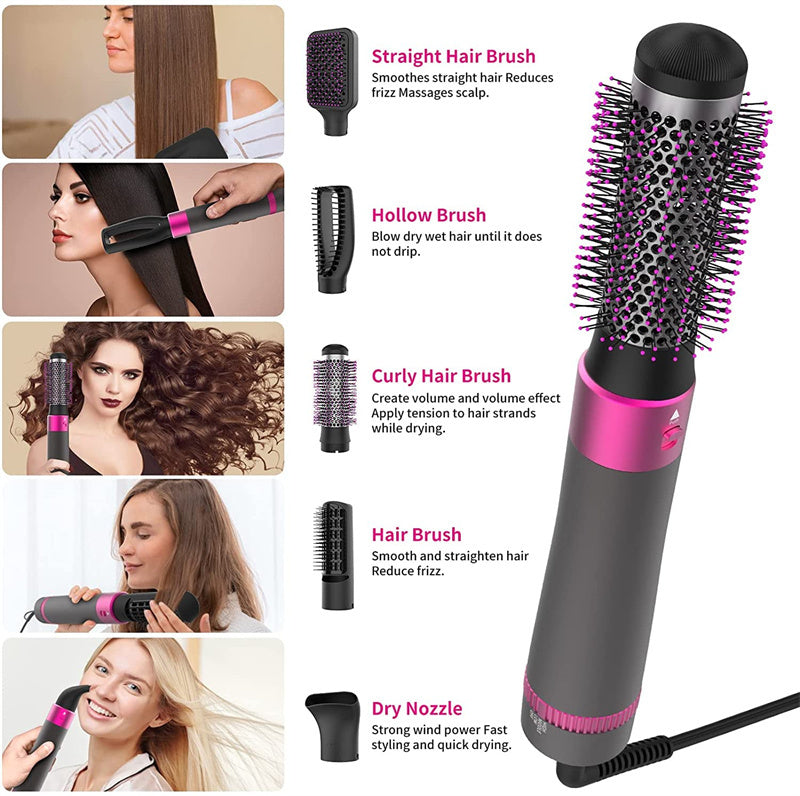 Professionele 5-in-1 Haarstyler – Drogen, Stijlen & Krullen in één
